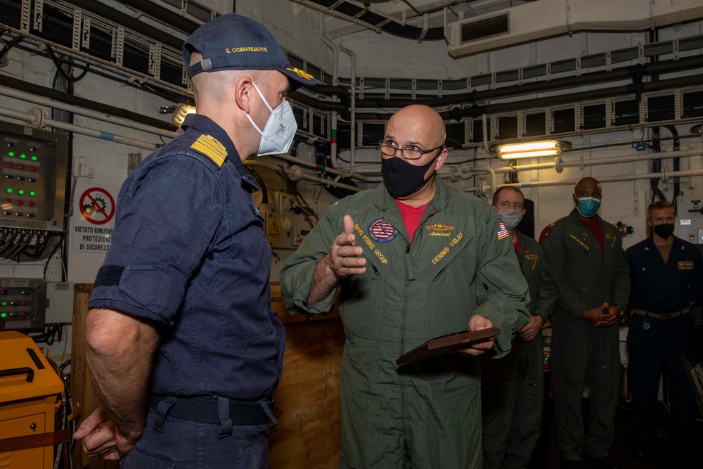 Rear Adm. Dennis Velez Visits Italian Destroyer ITS Caio Duilio