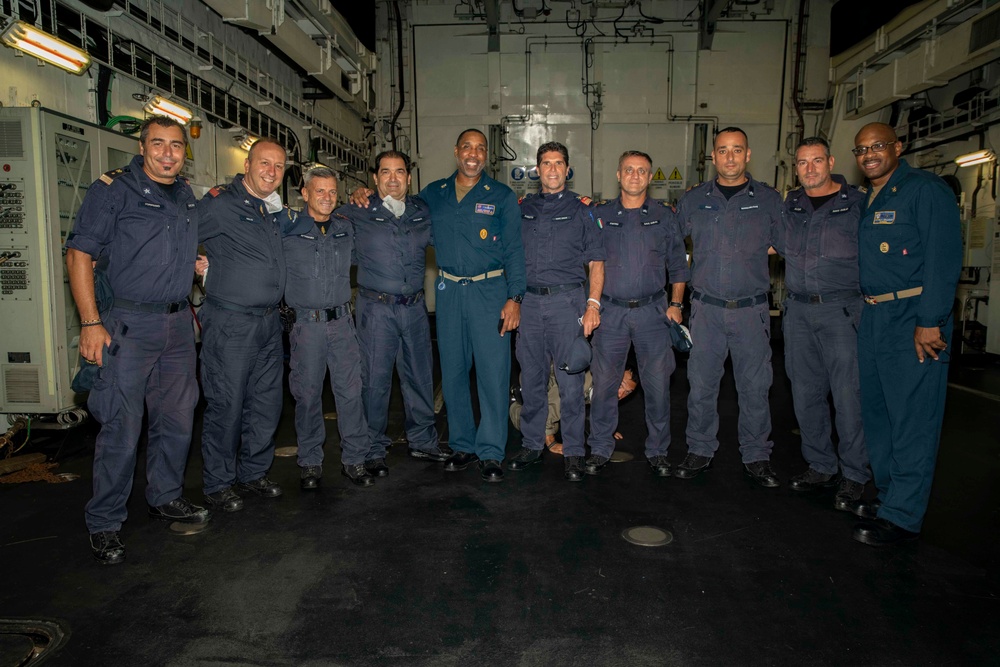 Rear Adm. Dennis Velez Visits Italian Destroyer ITS Caio Duilio