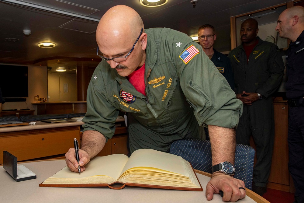 Rear Adm. Dennis Velez Visits Italian Destroyer ITS Caio Duilio