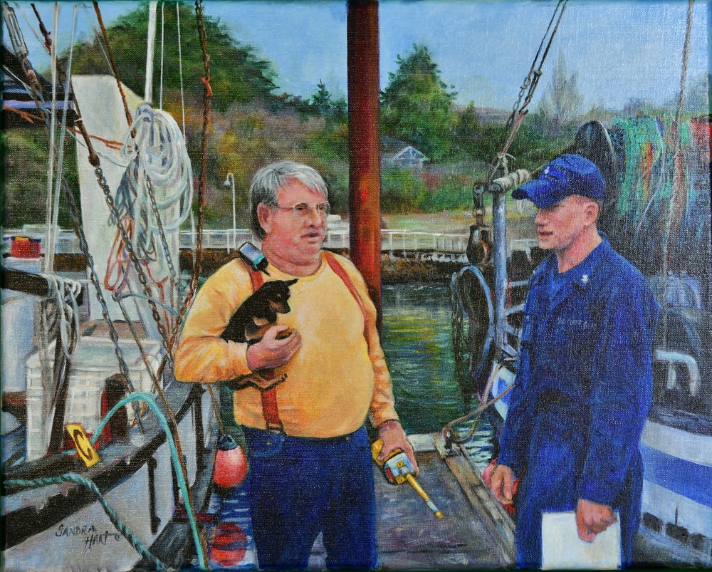 US Coast Guard Art Program 2021 Collection, Ob ID# 202107, "Passing the safety exam," Sandra Hart (7 of 32)