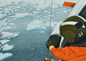 US Coast Guard Art Program 2021 Collection, Ob ID# 202111,  "Rescue training, Arctic style," Don Hatcher (11 of 32)