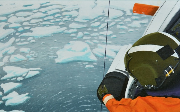 US Coast Guard Art Program 2021 Collection, Ob ID# 202111,  "Rescue training, Arctic style," Don Hatcher (11 of 32)