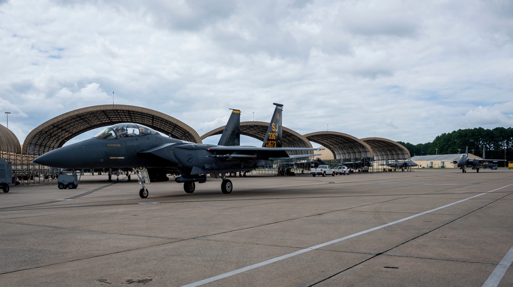 Sky’s the limit: SJAFB F-15E Strike Eagles take flight