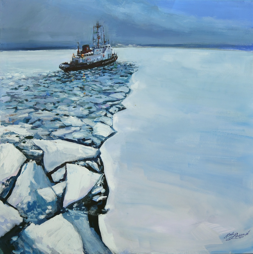 US Coast Guard Art Program 2021 Collection, Ob ID# 202118, &quot;Clearing the way,&quot; Kirk Larsen (18 of 32)