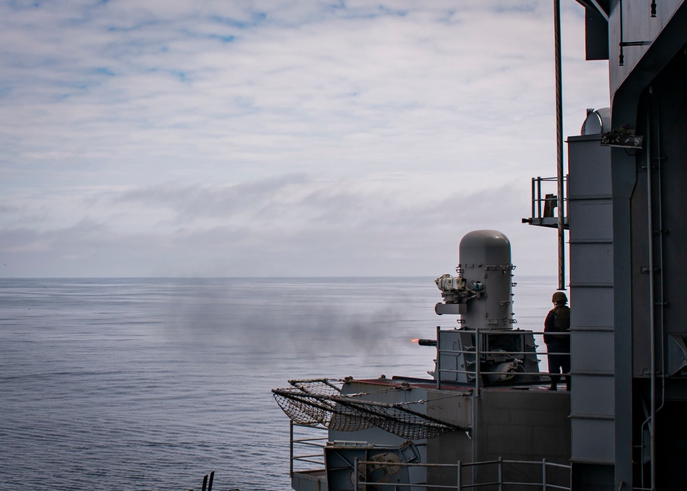 Sailor Observes As the CIWS Conducts A Test Fire