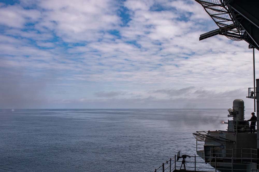 Sailor Observes As the CIWS Conducts A Test Fire