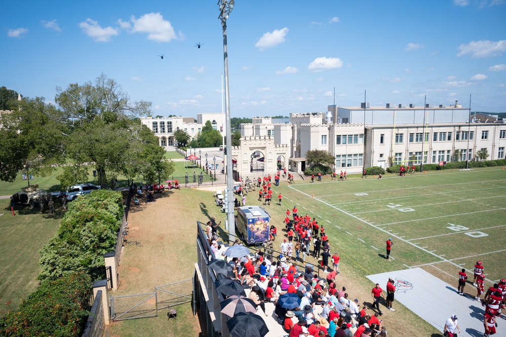 Georgia Air National Guard leaders, recruiters, and Airmen visit Georgia Military College football game