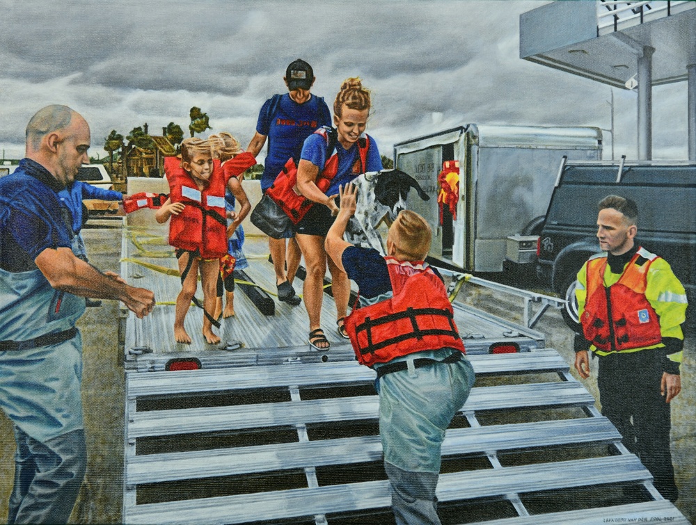 US Coast Guard Art Program 2021 Collection, Ob ID# 202128, &quot;The search for hurricane victims,&quot; Leendert van der Pool (28 of 32)