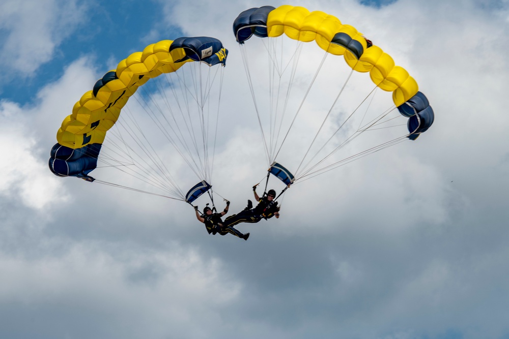 Parachute Team Performs at Air Show