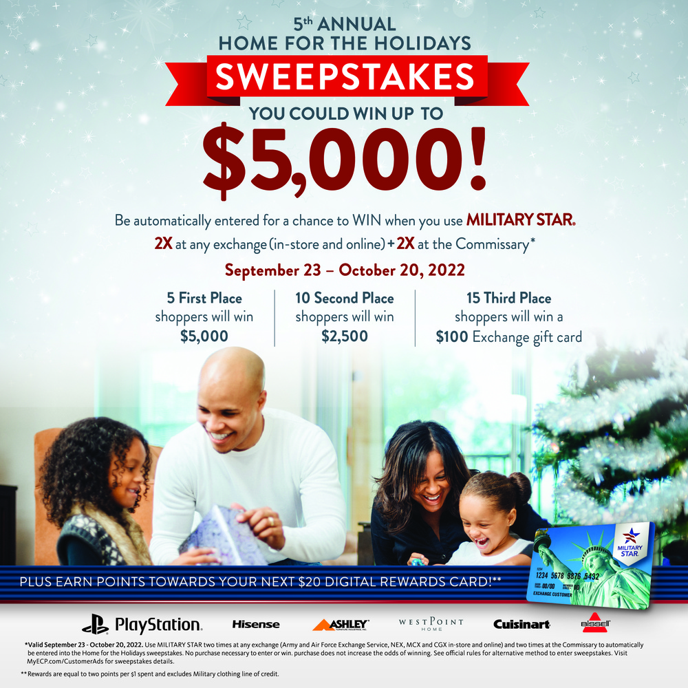 MILITARY STAR Sweepstakes Helps Service Members Get Home for the Holidays with $50,000 in Prizes