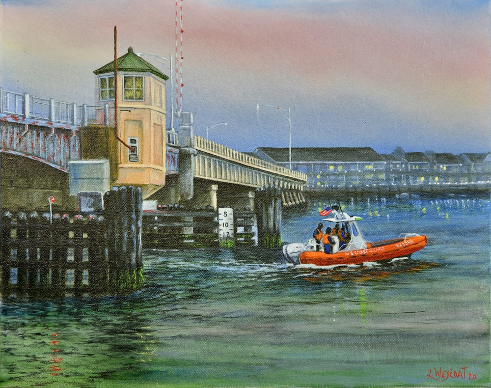 US Coast Guard Art Program 2021 Collection, Ob ID# 202132, &quot;Evening patrol,&quot; Leon Wescoat (32 of 32)
