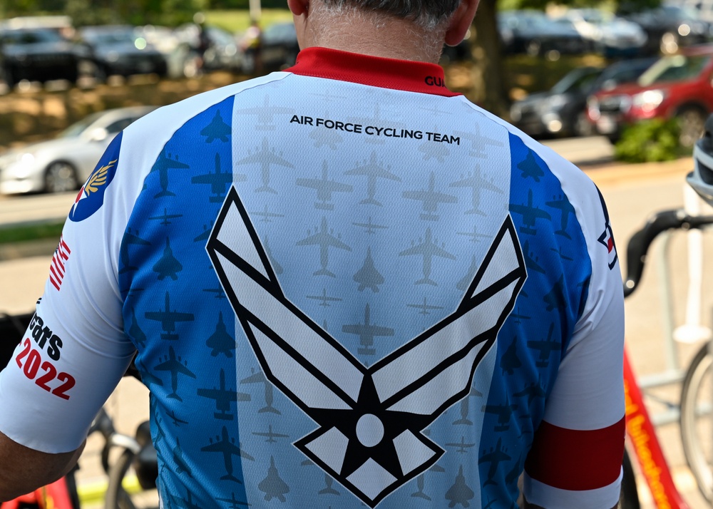 CSAF Brown cycles in Memorial to Memorial bike ride