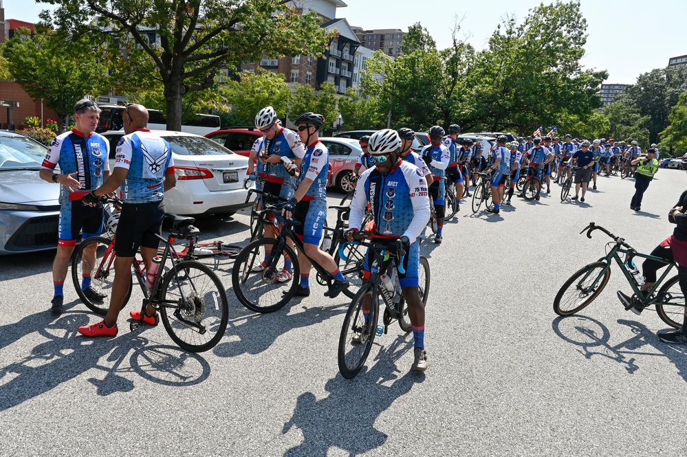 CSAF Brown cycles in Memorial to Memorial bike ride