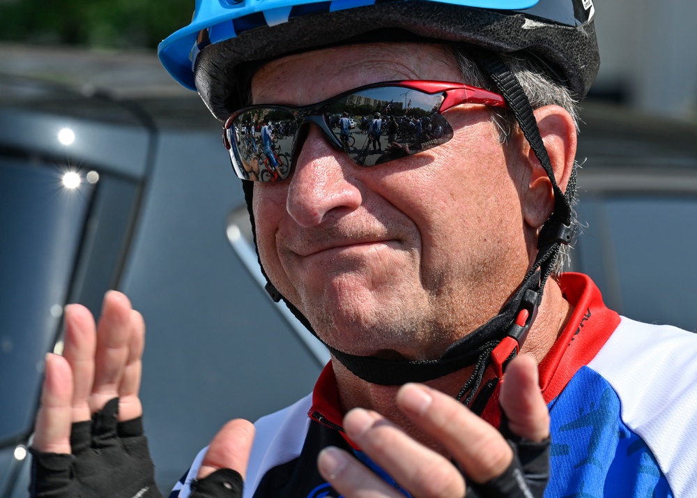 CSAF Brown cycles in Memorial to Memorial bike ride