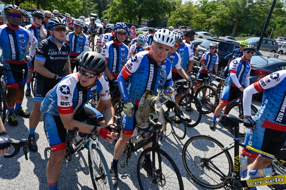 CSAF Brown cycles in Memorial to Memorial bike ride