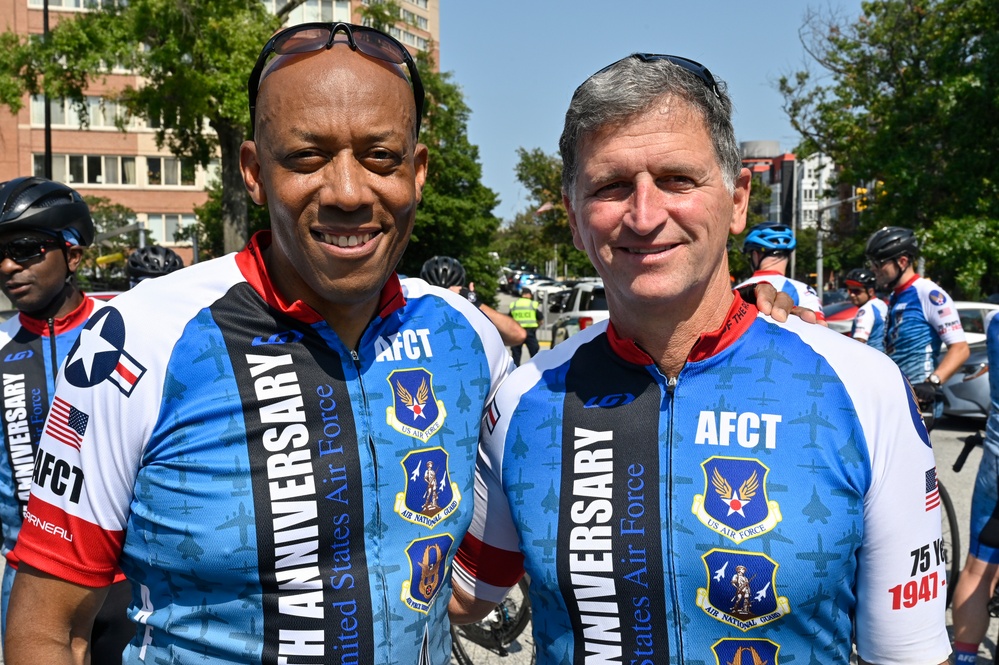 CSAF Brown cycles in Memorial to Memorial bike ride