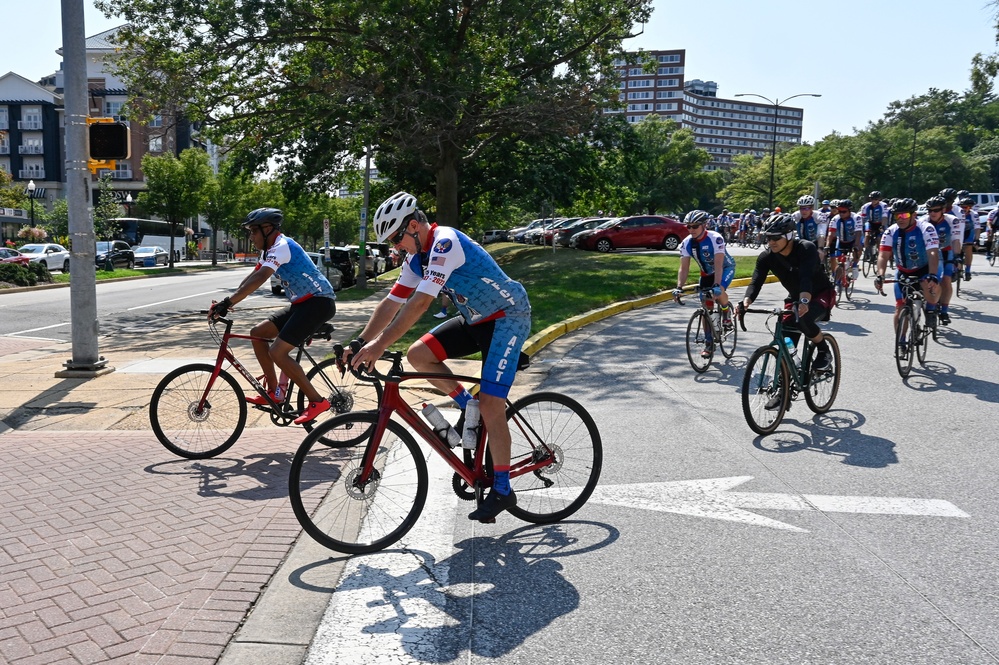 CSAF Brown cycles in Memorial to Memorial bike ride