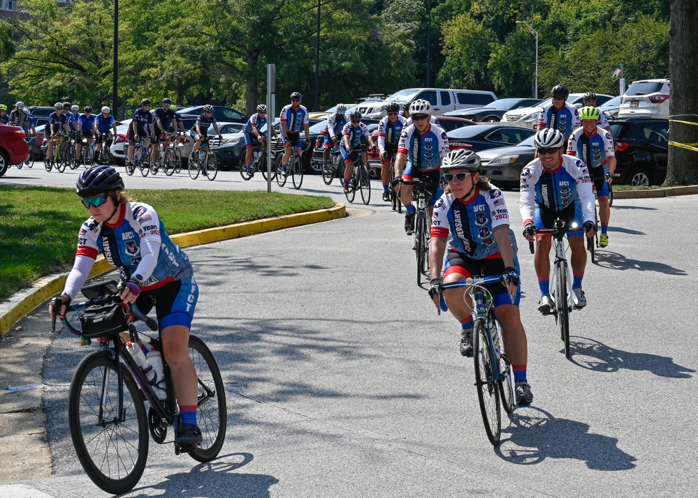 CSAF Brown cycles in Memorial to Memorial bike ride