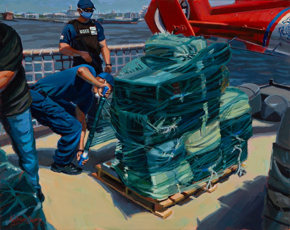 US Coast Guard Art Program 2022 Collection, Ob ID# 202205, &quot;Wrapping it up,&quot; Kathleen Denis (5 of 38)