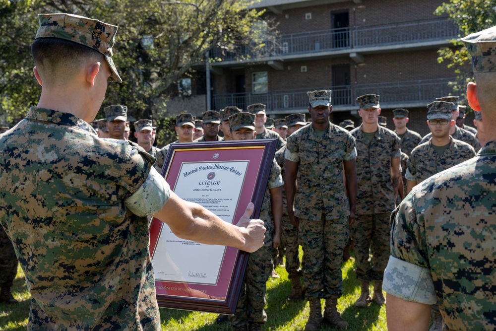 Combat Logistics Battalion 8 celebrates 18 years in the Fleet Marine Force