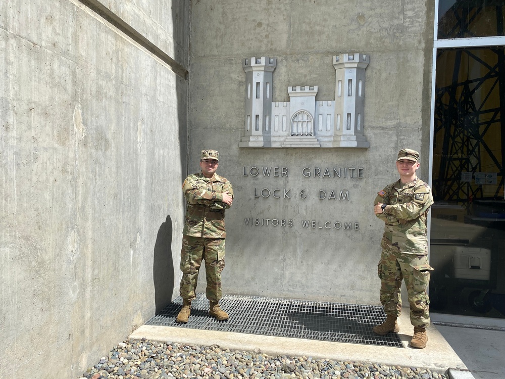 Capt. Jack and CDT Marsh at Lower Granite Lock and Dam.