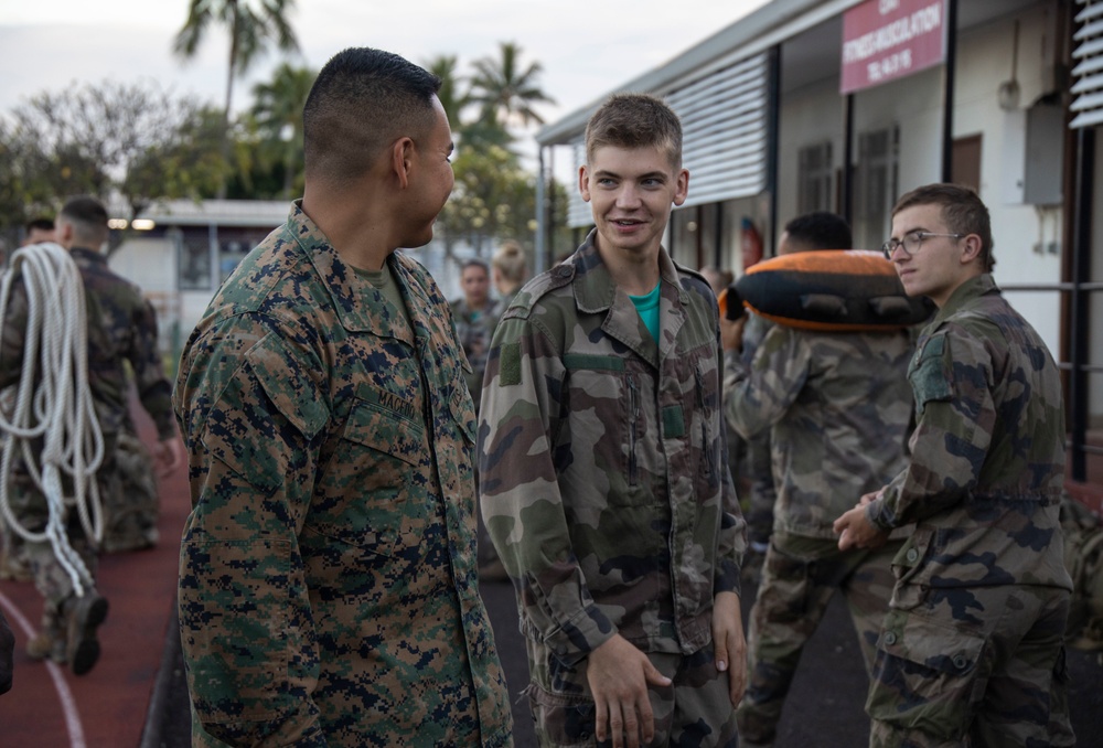 MARFORPAC Marines participate in the French Armed Forces Pentathlon Course