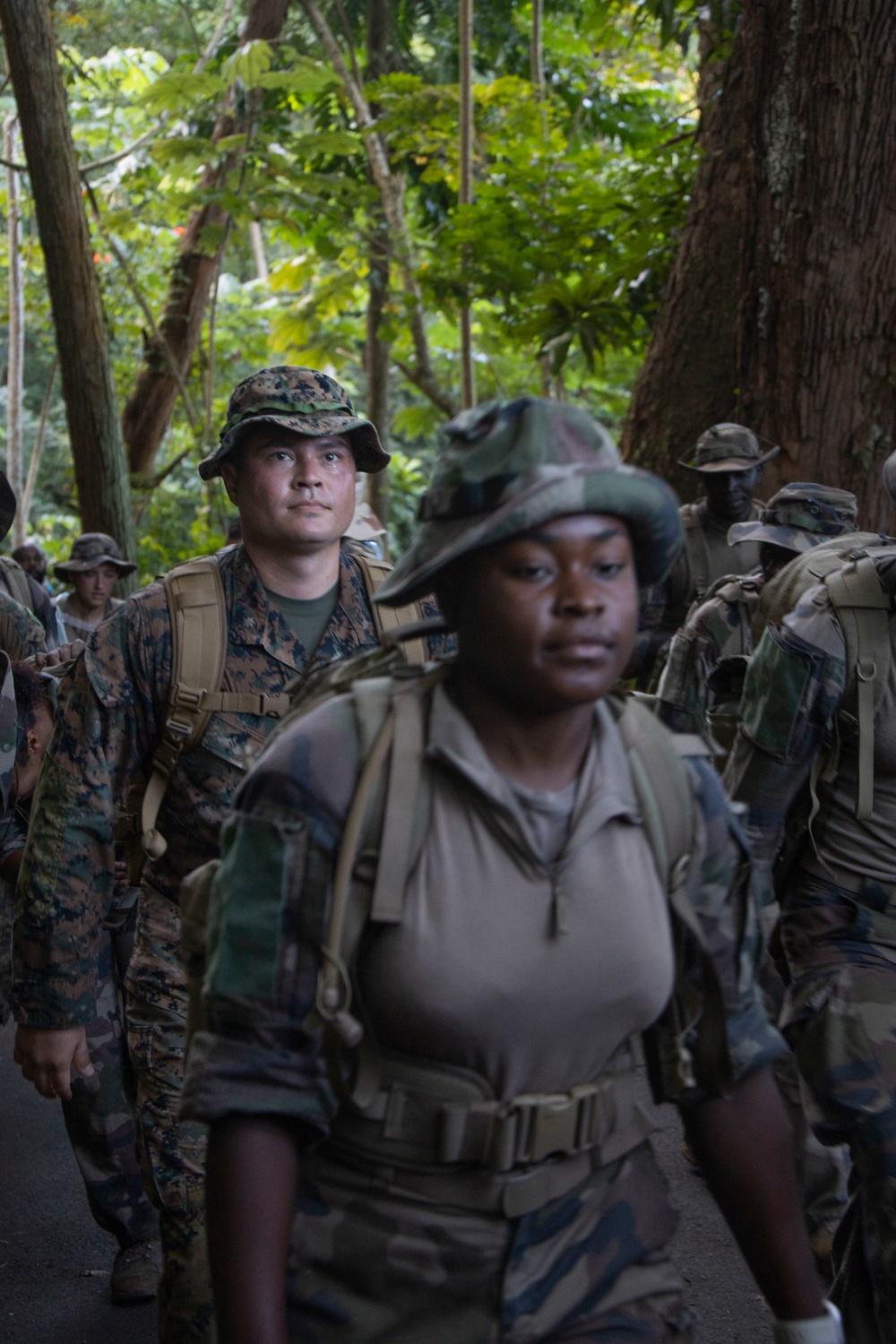 MARFORPAC Marines and French Armed Forces participate in 30km Hike