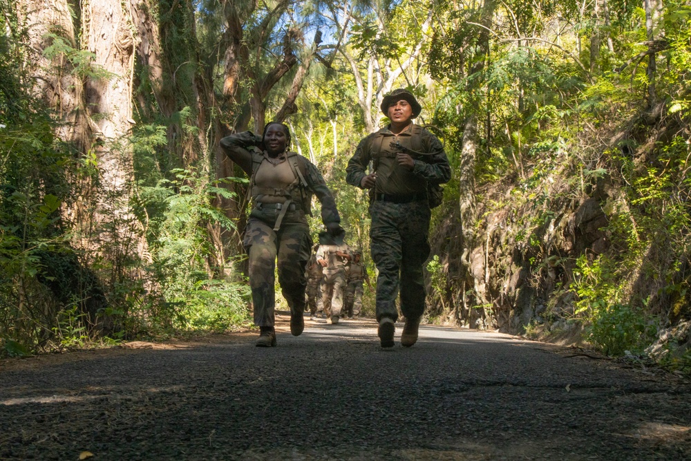 MARFORPAC Marines and French Armed Forces participate in 30km Hike