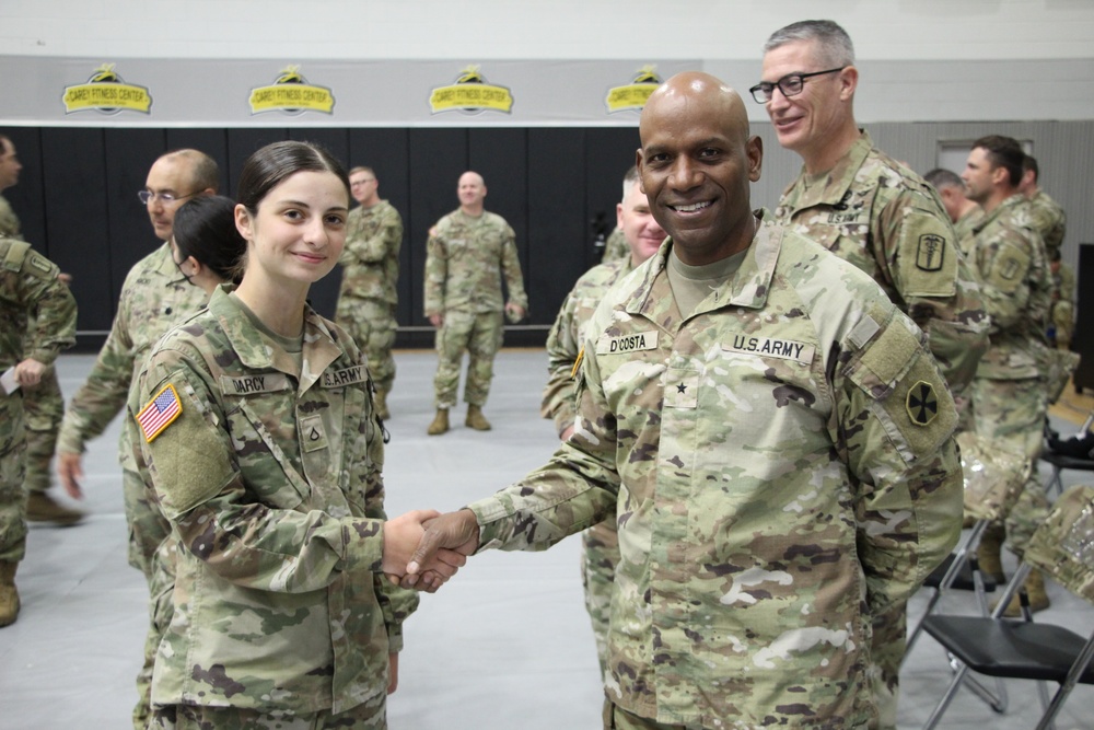 EFMB Candidate recognized by 8th Army Deputy Commanding General for Sustainment.