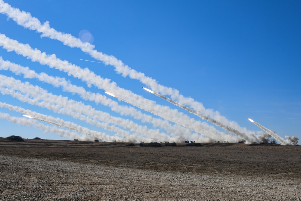 MLRS live fire at Grafenwoehr, Germany