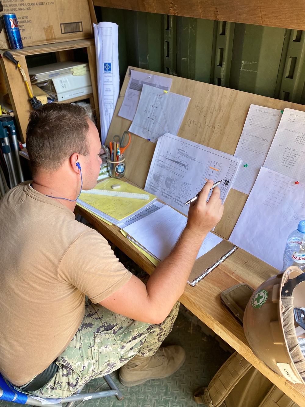 Seabees planning worksite operations for Railhead Project in Poti, Georgia