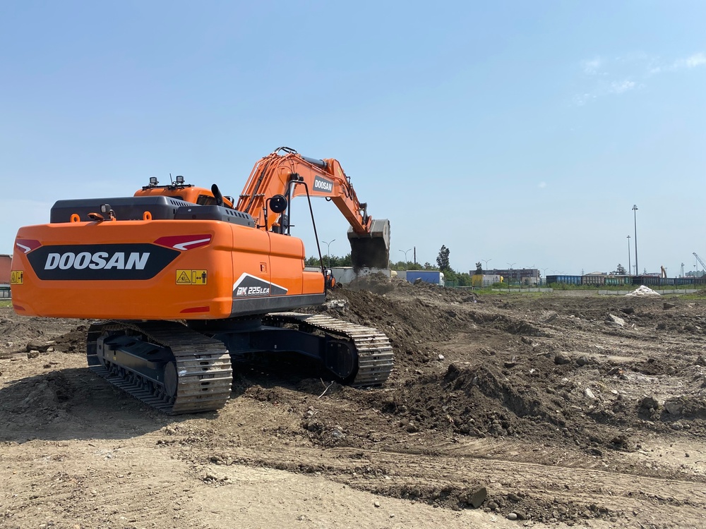 Seabees clear terrain in support of Railhead Project in Poti, Georgia