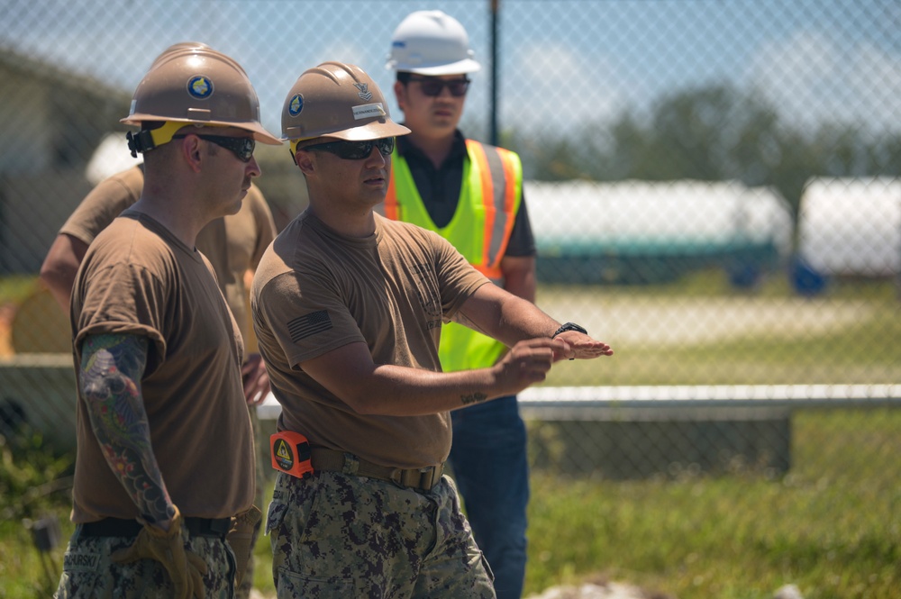 NMCB-4 Seabees Work on Concrete at NSF Diego Garcia