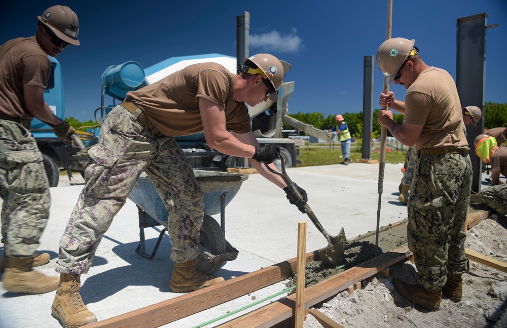 NMCB-4 Seabees Work on Concrete at NSF Diego Garcia