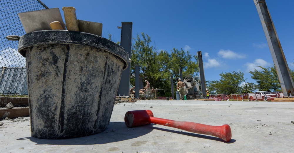 NMCB-4 Seabees Work on Concrete at NSF Diego Garcia