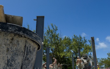 NMCB-4 Seabees Work on Concrete at NSF Diego Garcia