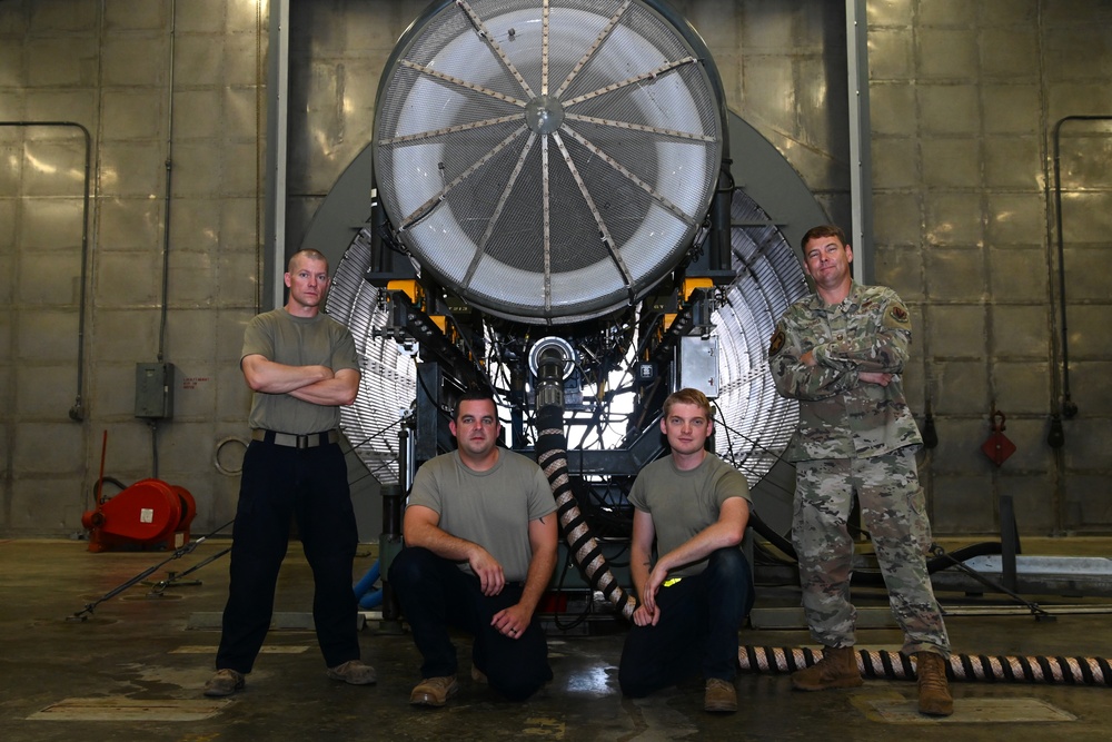 169th Maintenance Squadron Propulsion Shop Performs Test Run on a F-16 Fighter Jet Engine