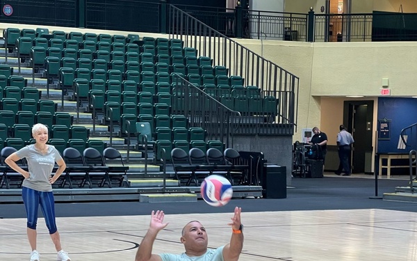 James D. Rodriguez, Assistant Secretary for VETS, Partakes in the Seated Volleyball Exhibition Game