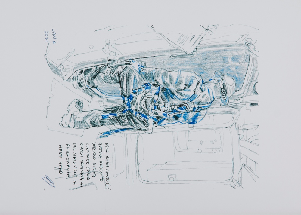 US Coast Guard Art Program 2022 Collection, Ob ID# 202216, &quot;Waiting to descend,&quot; Richard Johnson (16 of 38)