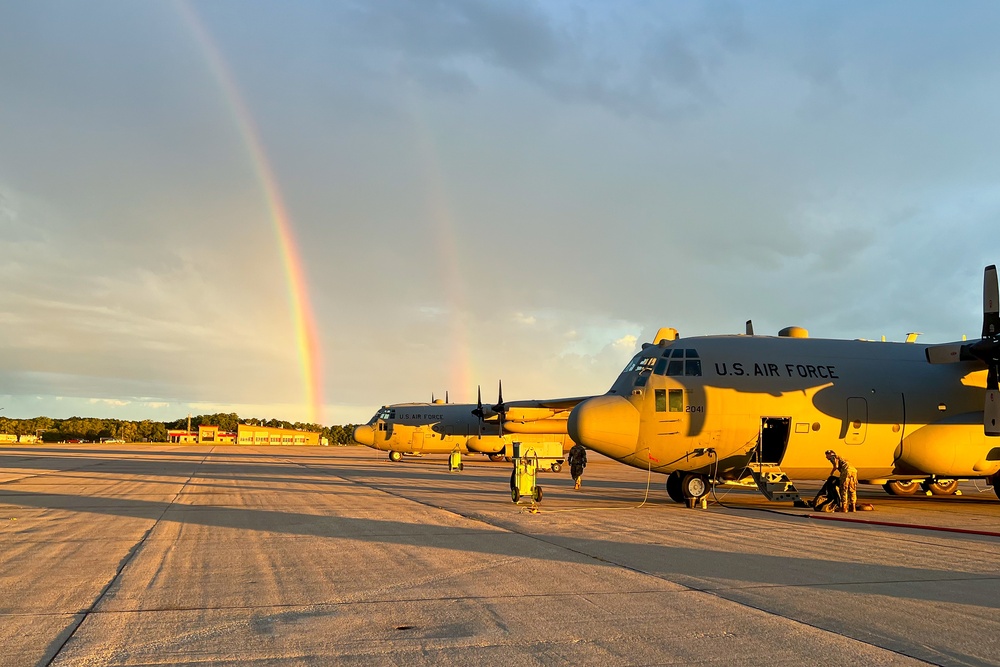 DVIDS Images Rainbow against C130 Hercules tarmac in Peoria