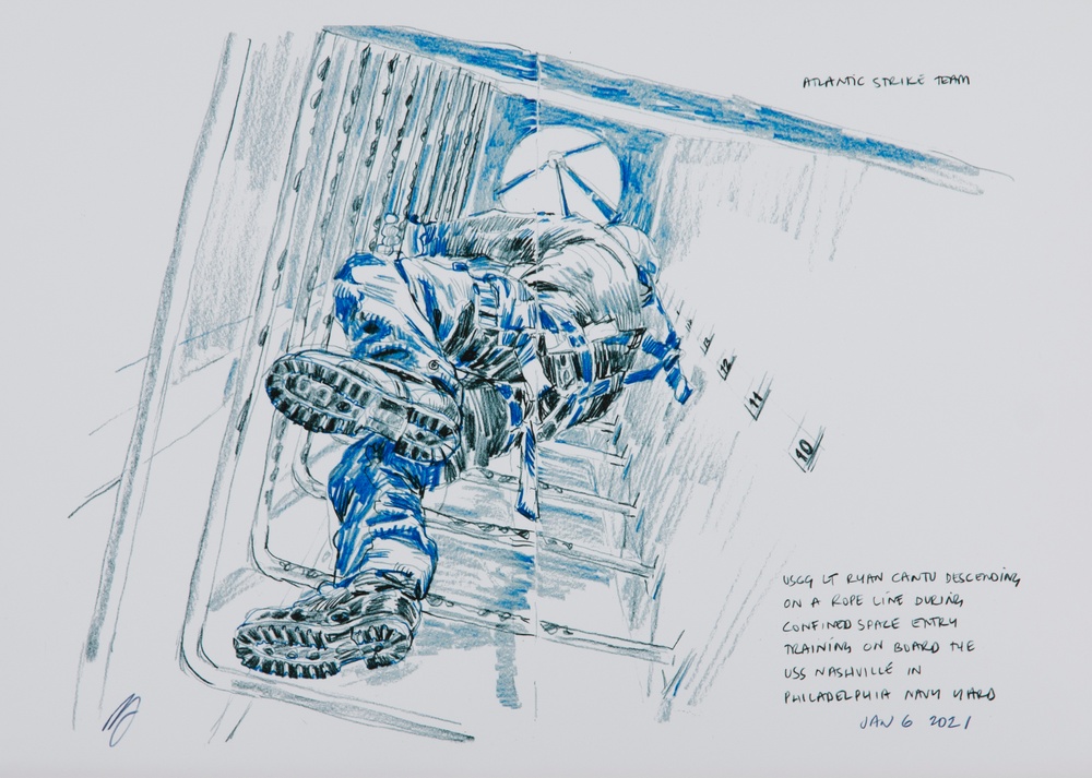 US Coast Guard Art Program 2022 Collection, Ob ID# 202217, &quot;Hangin' out,&quot; Richard Johnson (17 of 38)