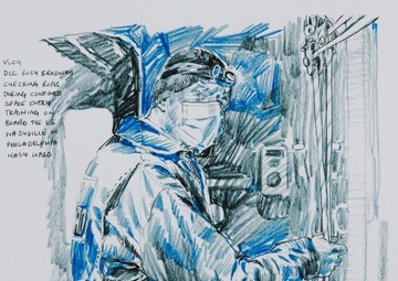 US Coast Guard Art Program 2022 Collection, Ob ID#202218, &quot;On the ropes,&quot; Richard Johnson (18 of 38)