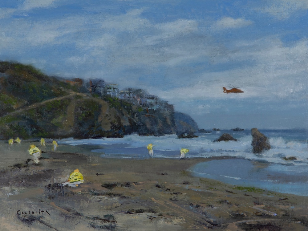 US Coast Guard Art Program 2022 Collection, Ob ID# 202221, &quot;California oil spill response,&quot; Daniel Coolbrith Jones (21 of 38)