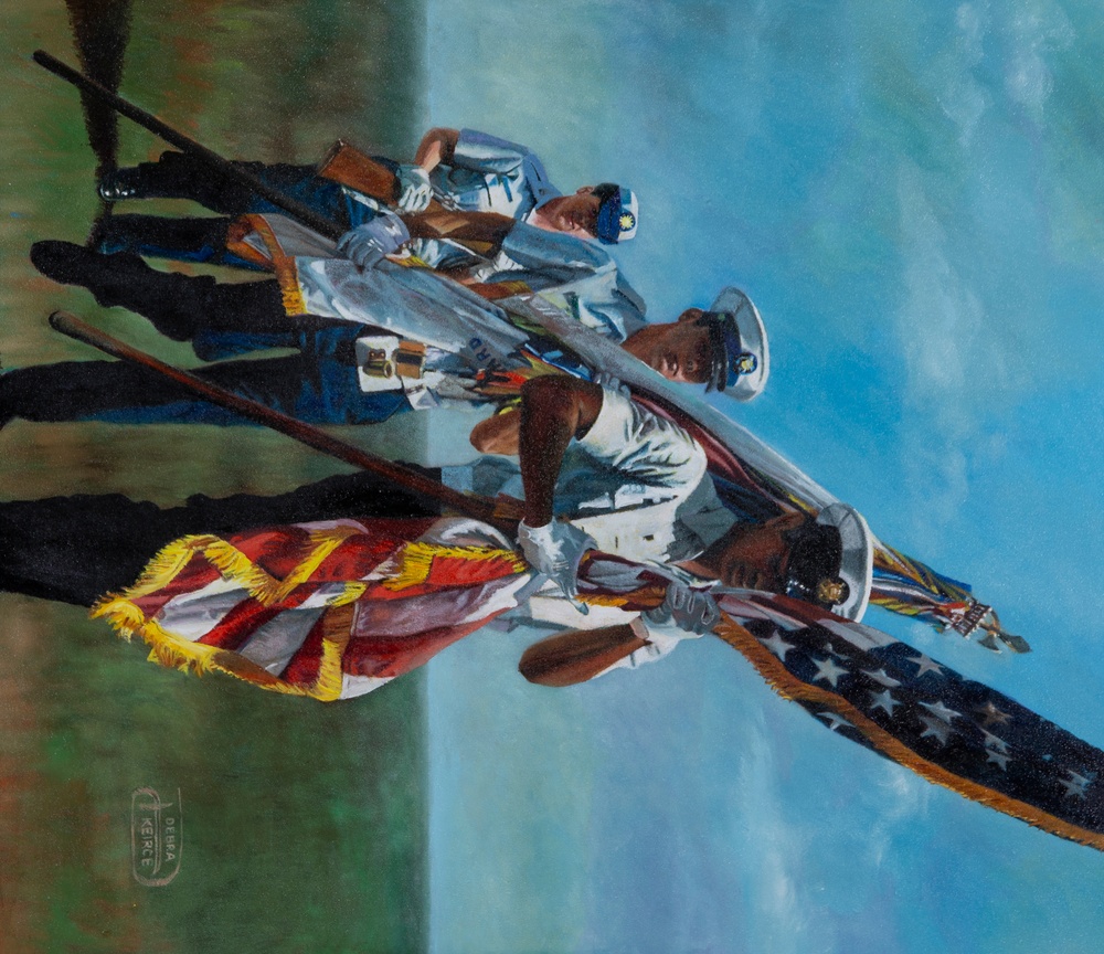 US Coast Guard Art Program 2022 Collection, Ob ID# 202223, &quot;The Colors,&quot; Debra Keirce (23 of 38)