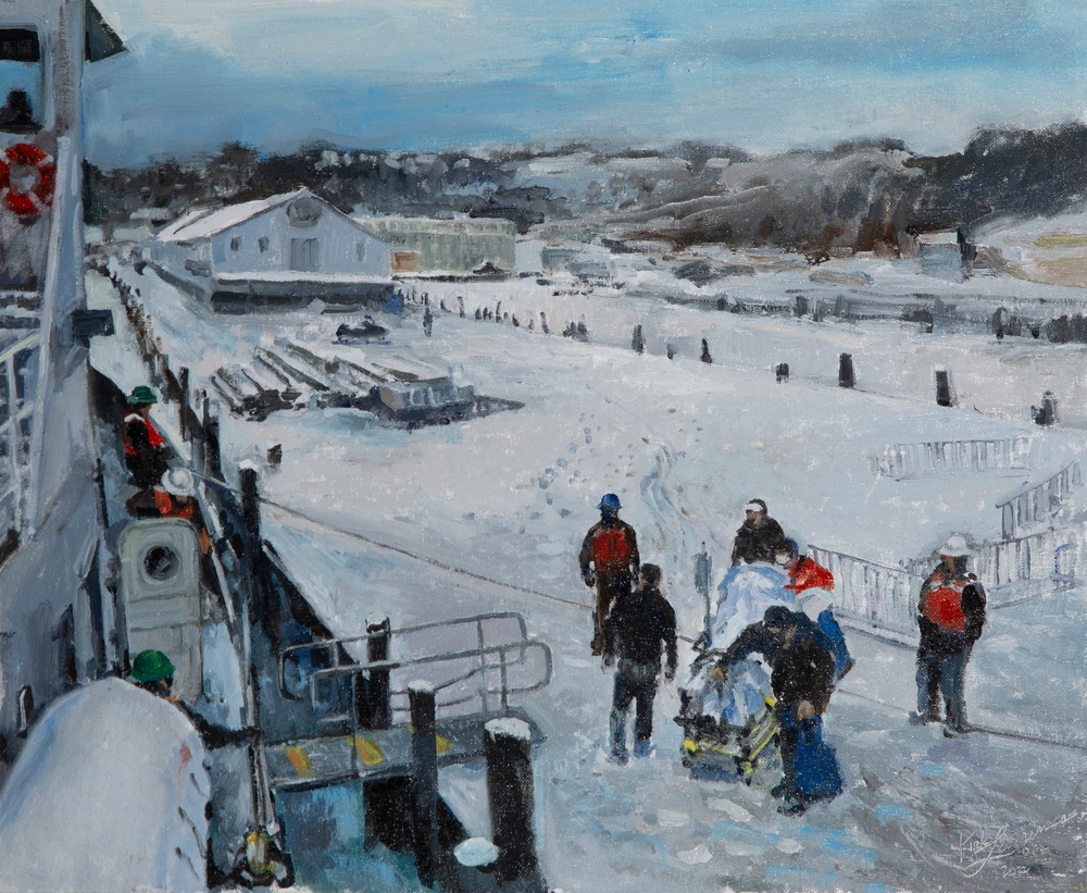 S Coast Guard Art Program 2022 Collection, Ob ID# 202224, &quot;Answering the coldest call,&quot; Kirk Larsen (24 of 38)