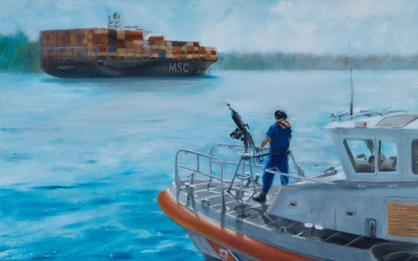 US Coast Guard Art Program 2022 Collection, Ob ID# 202225, &quot;Keeping watch,&quot; Karen Loew (25 of 38)