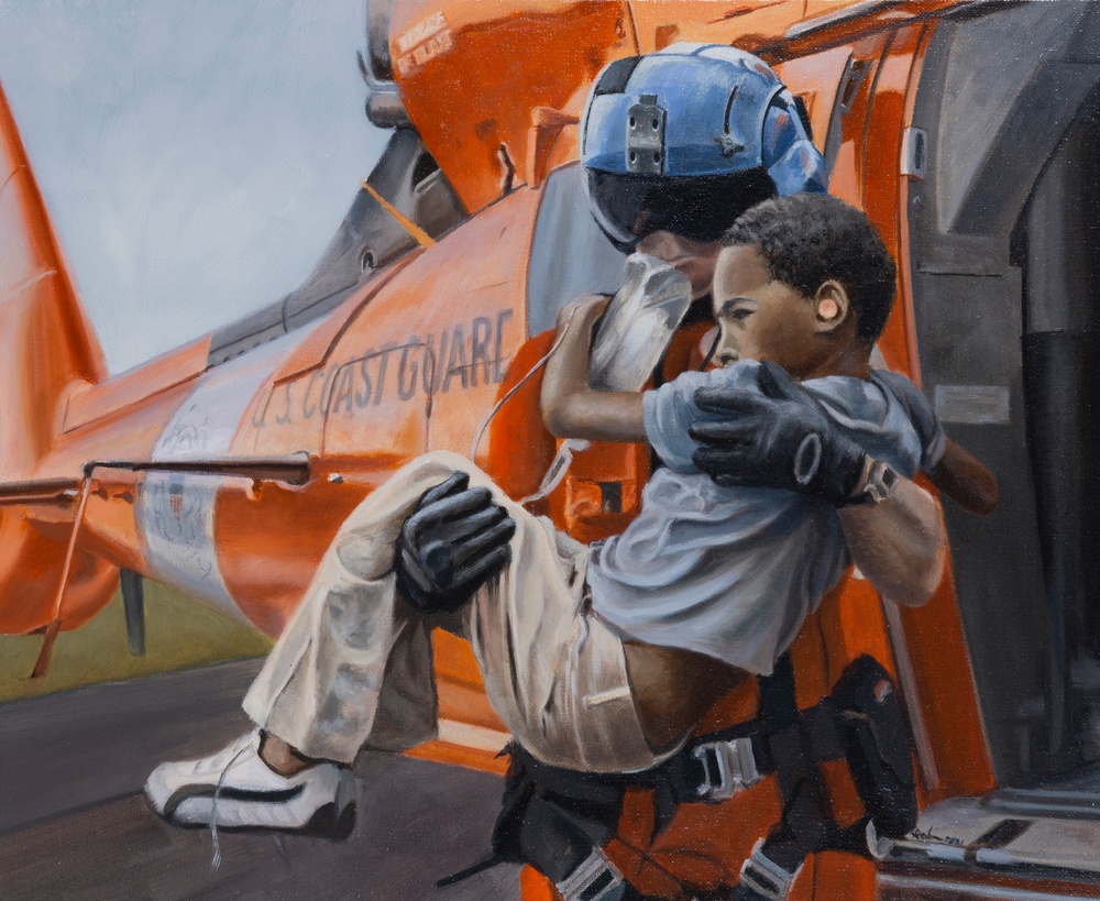 US Coast Guard Art Program 2022 Collection, Ob ID# 202228,  &quot;Compassion,&quot; Stephen Roberson (28 of 38)