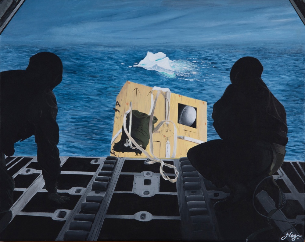 US Coast Guard Art Program 2022 Collection, Ob ID# 202236, &quot;Ice Patrol buoy drop,&quot; Jorge Vega (36 of 38)
