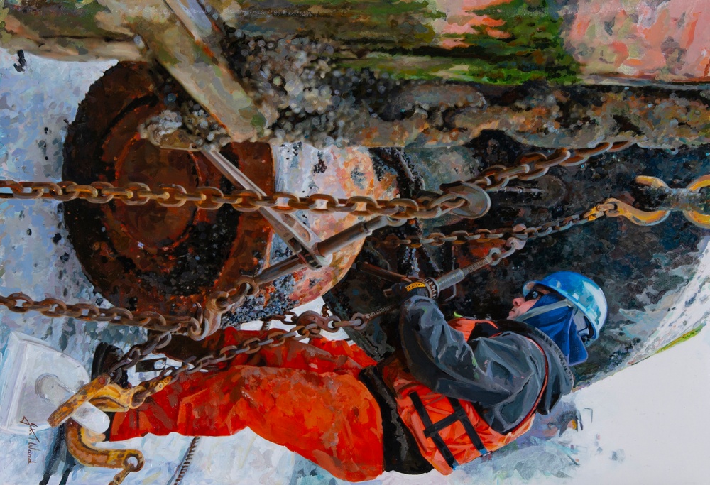 US Coast Guard Art Program 2022 Collection, Ob ID# 202237, &quot;The ice is coming,&quot; John Ward (37 of 38)