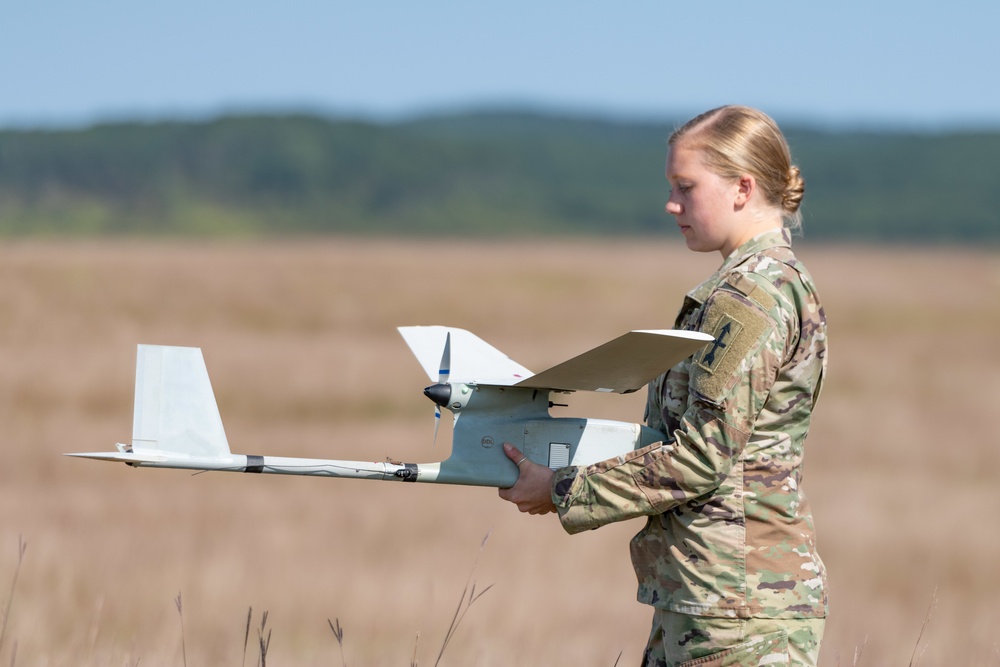 Wisconsin National Guard Soldiers flying RQ-11B Raven Small Unmanned Aircraft System